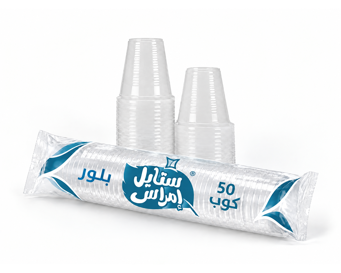 أكواب بلّور الشفافة — كرتون 1000 كوب